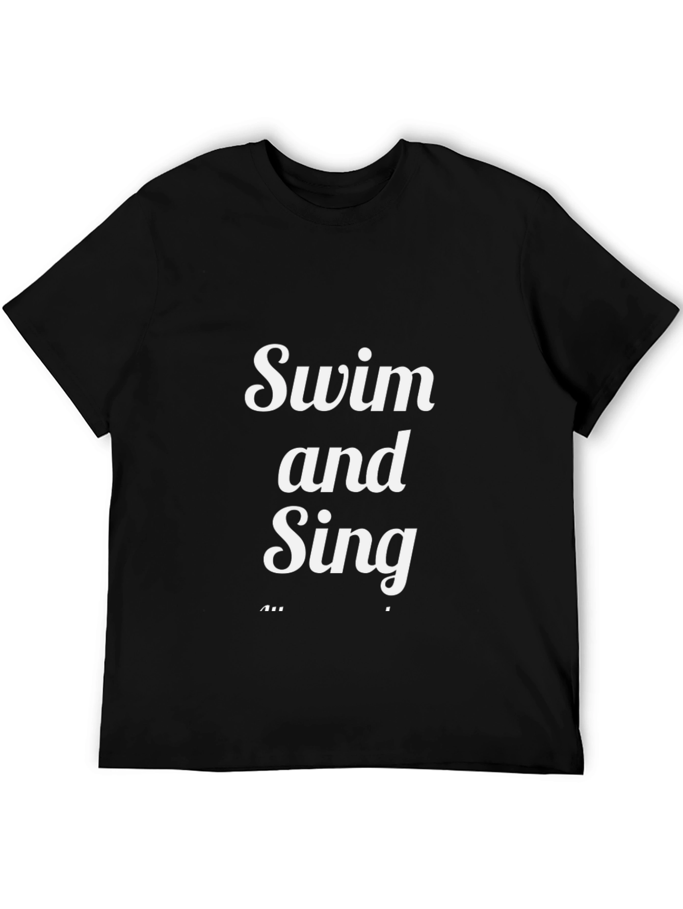 Swim and Sing Graphic Tee - Black Cotton T-Shirt
