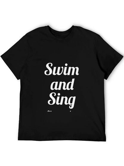 Swim and Sing Graphic Tee - Black Cotton T-Shirt