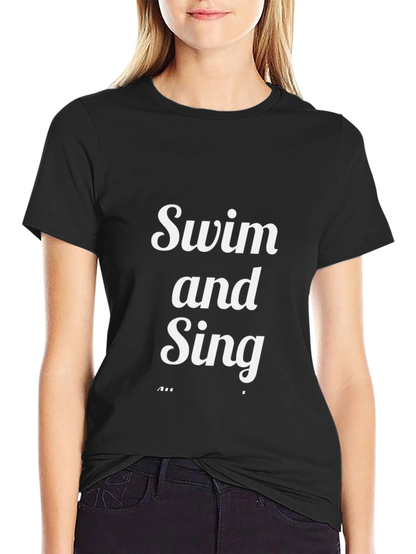 Swim and Sing Graphic Tee - Black Cotton T-Shirt