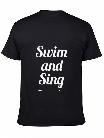 Swim and Sing Graphic Tee - Black Cotton T-Shirt