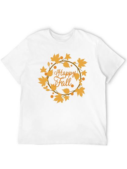 Happy Fall Leaves Graphic Tee - Black