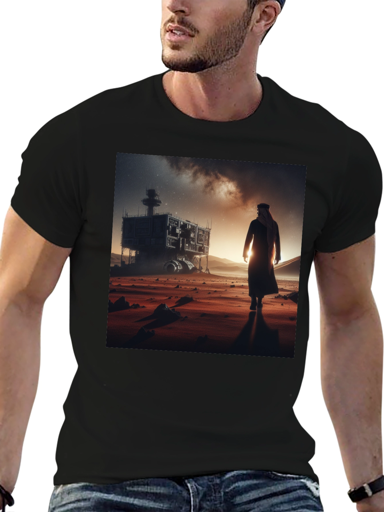 Futuristic Desert Traveler Graphic Tee