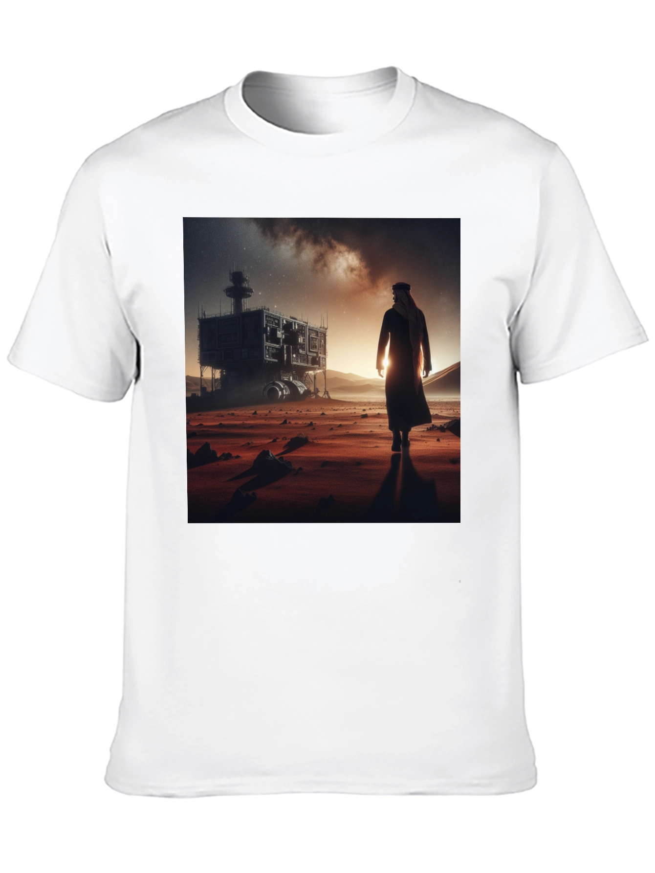 Futuristic Desert Traveler Graphic Tee