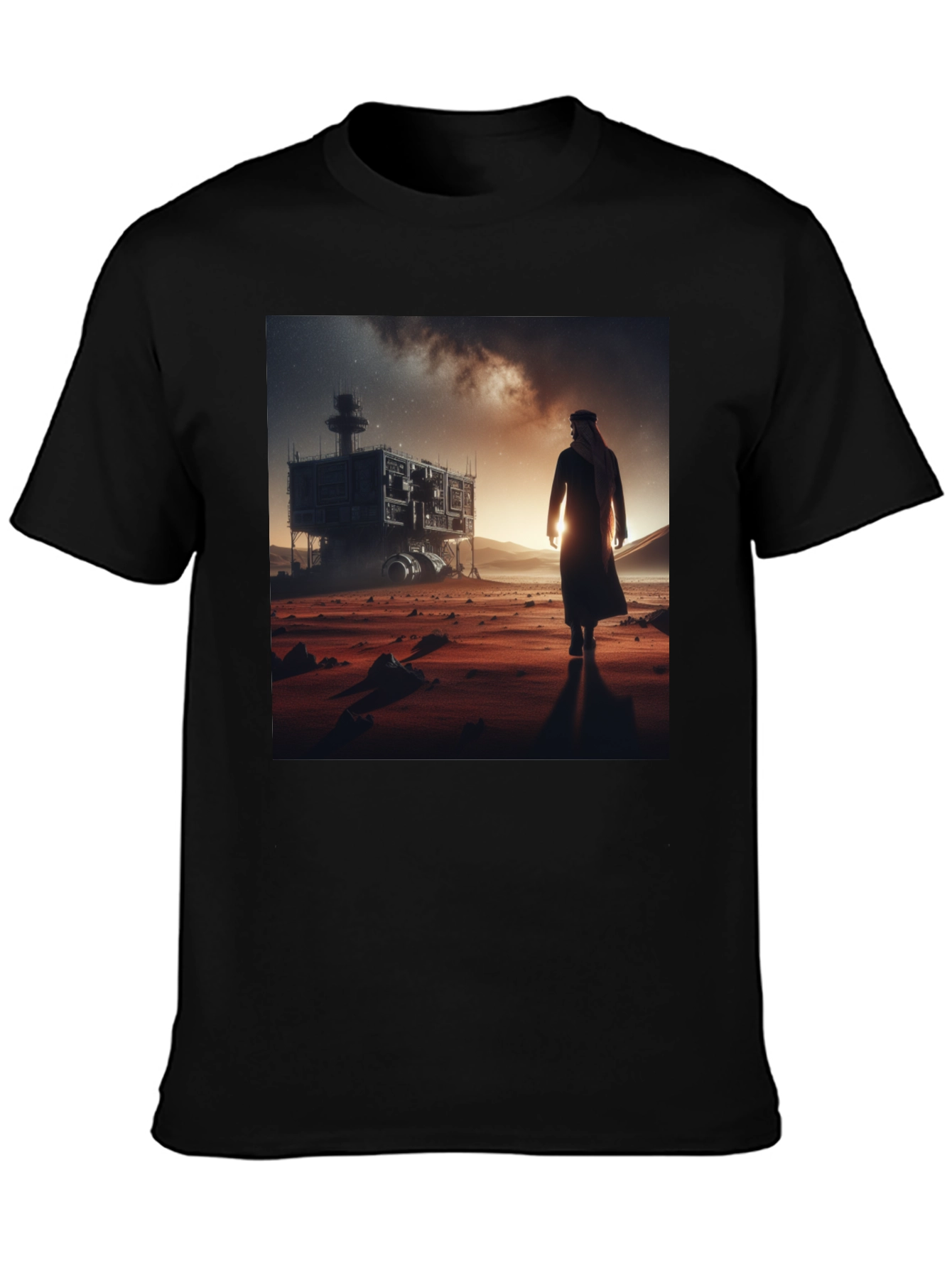 Futuristic Desert Traveler Graphic Tee