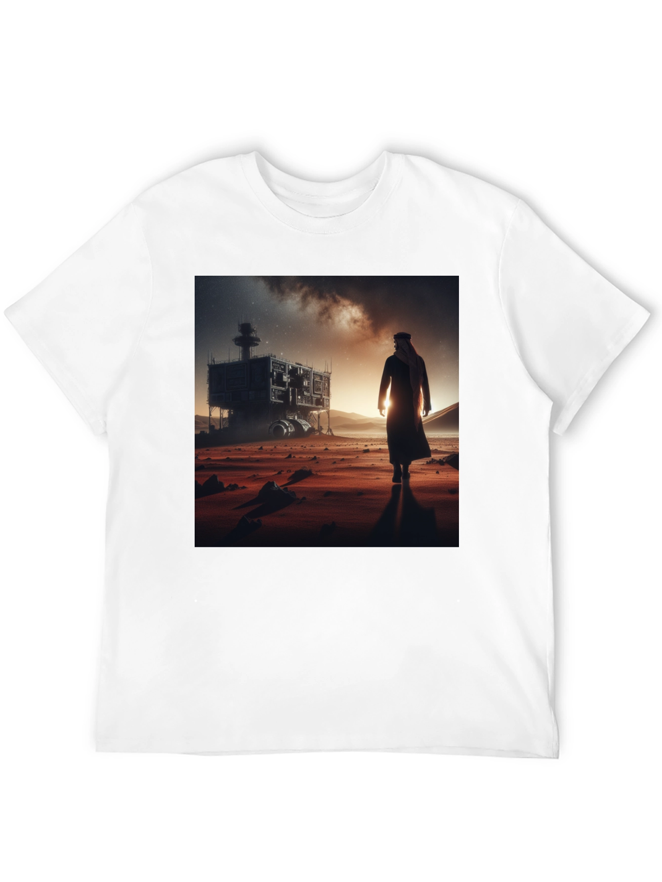 Futuristic Desert Traveler Graphic Tee