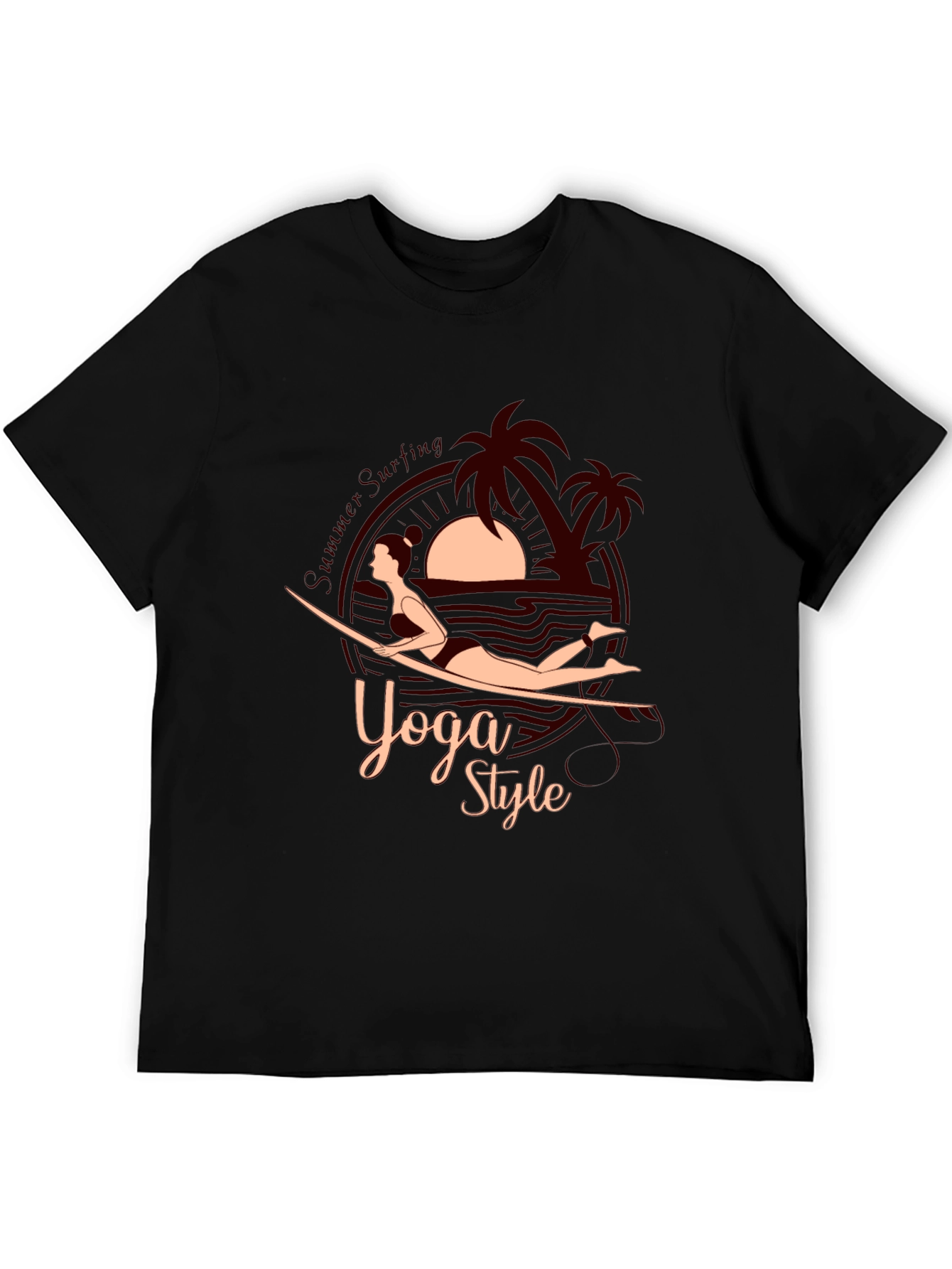 Yoga Style Summer Surfing Graphic Tee