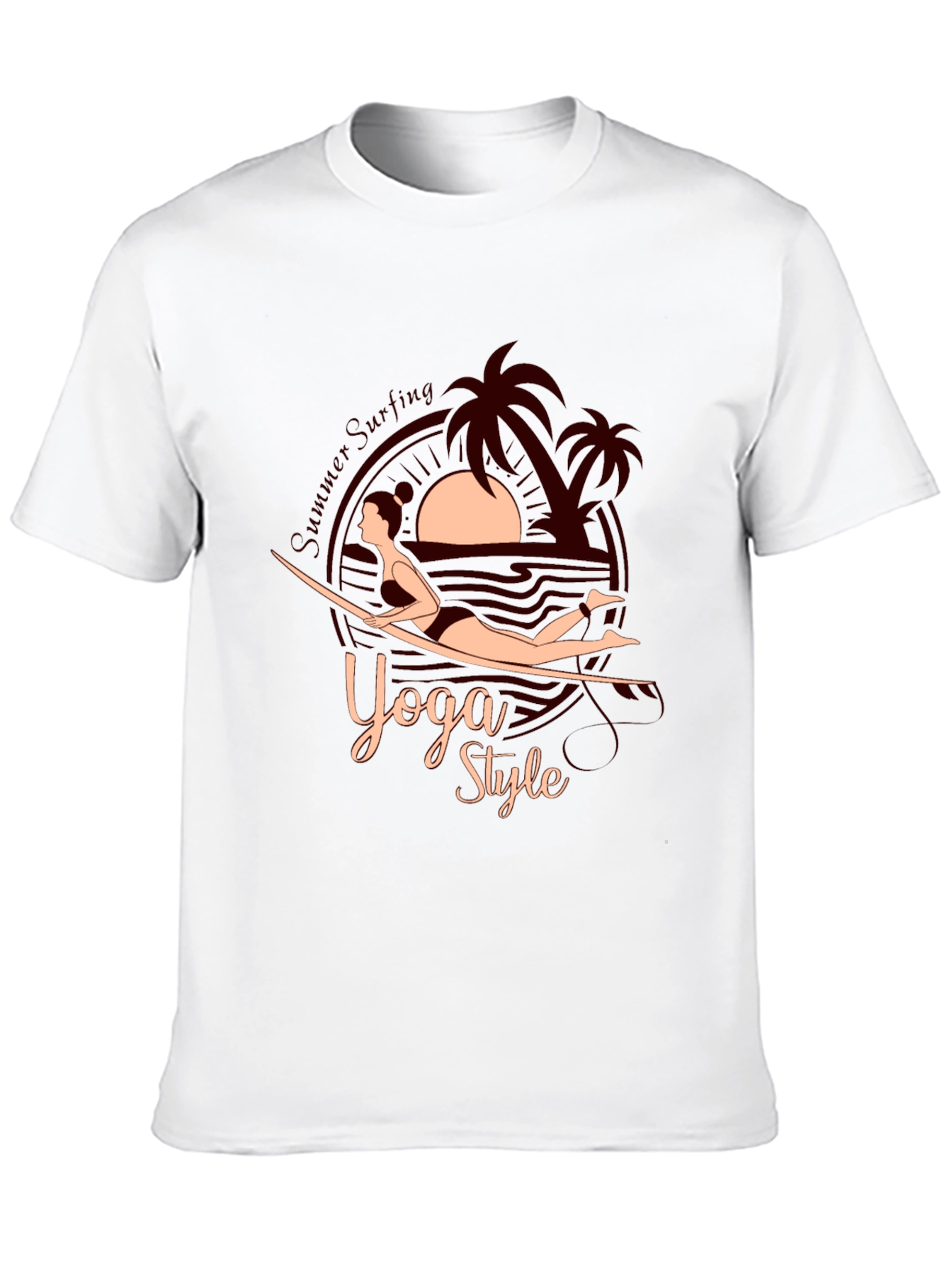 Yoga Style Summer Surfing Graphic Tee