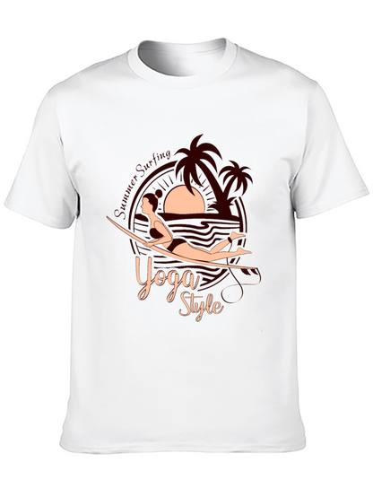 Yoga Style Summer Surfing Graphic Tee