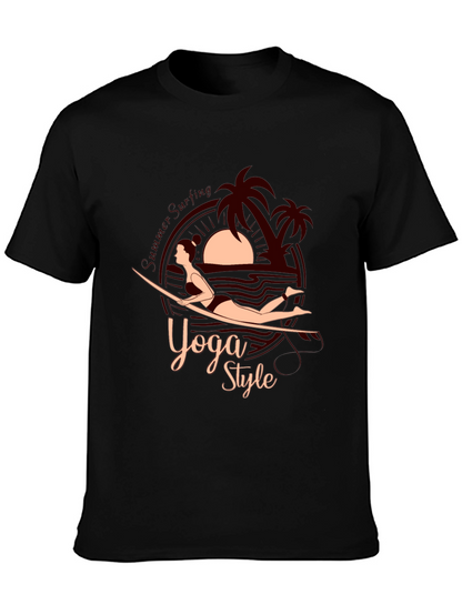 Yoga Style Summer Surfing Graphic Tee