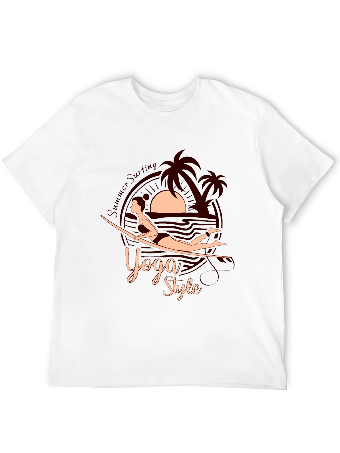 Yoga Style Summer Surfing Graphic Tee