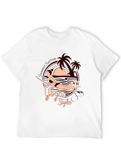 Yoga Style Summer Surfing Graphic Tee