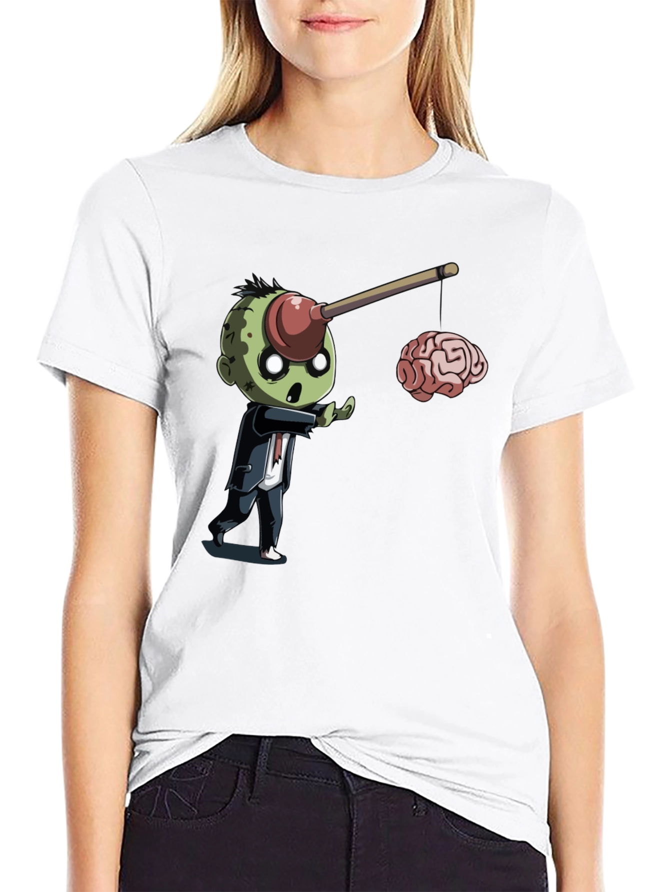 Zombie Plunger Brain T-Shirt