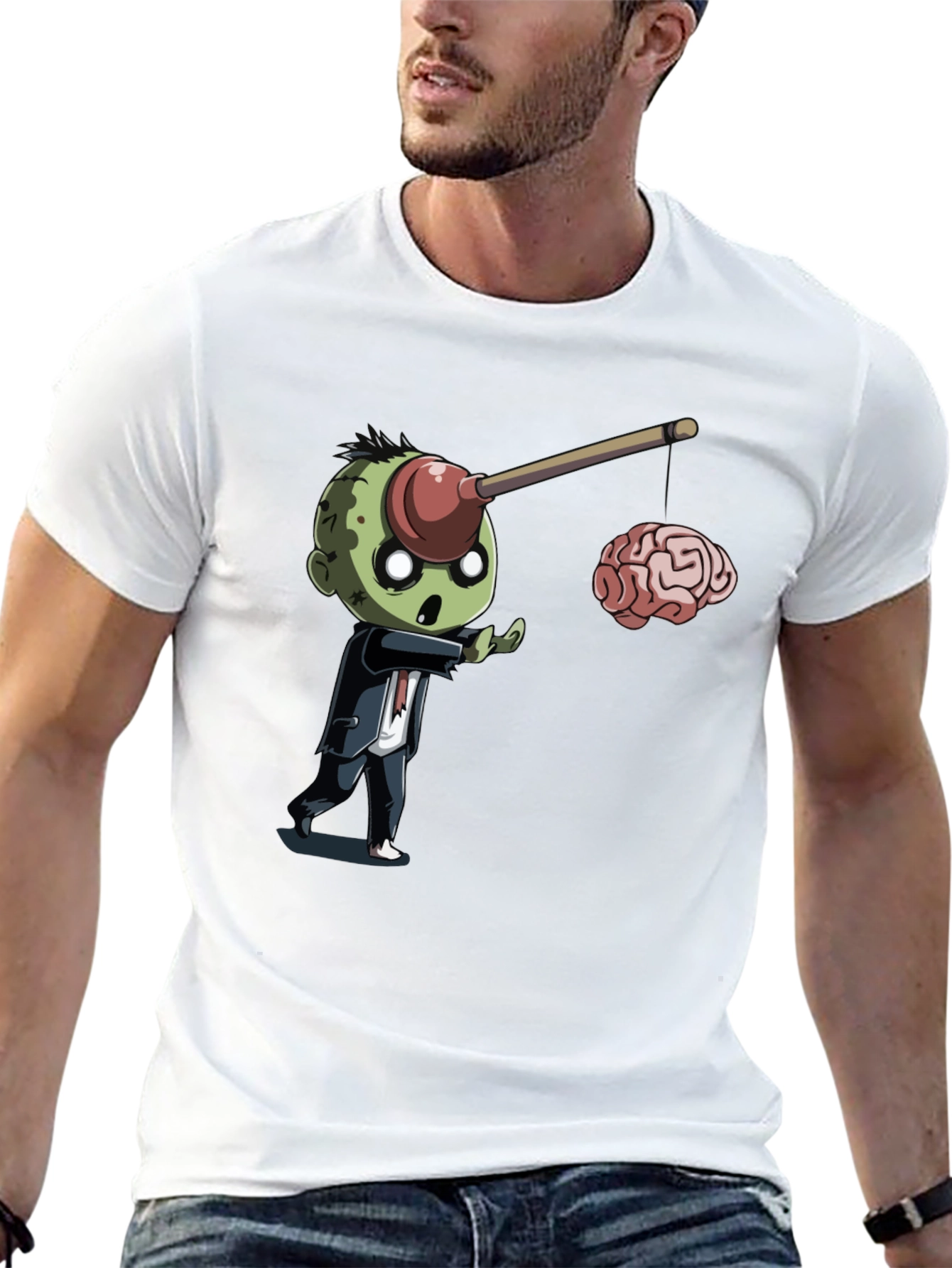 Zombie Plunger Brain T-Shirt
