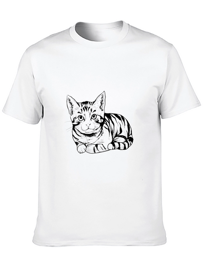 Mens Black Cat Graphic Tee