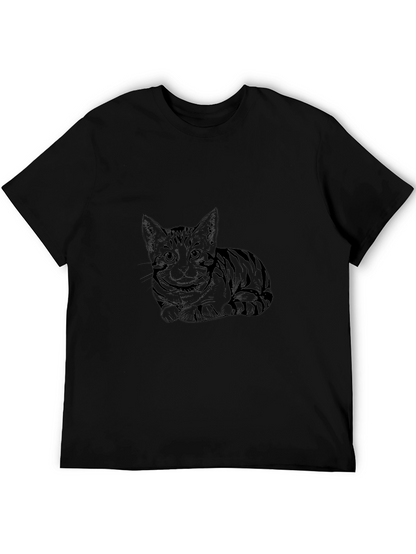 Mens Black Cat Graphic Tee