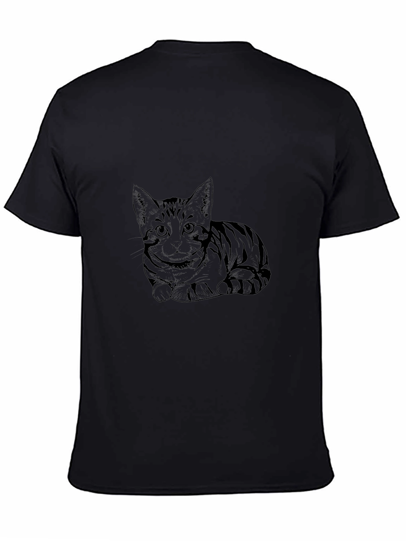 Mens Black Cat Graphic Tee