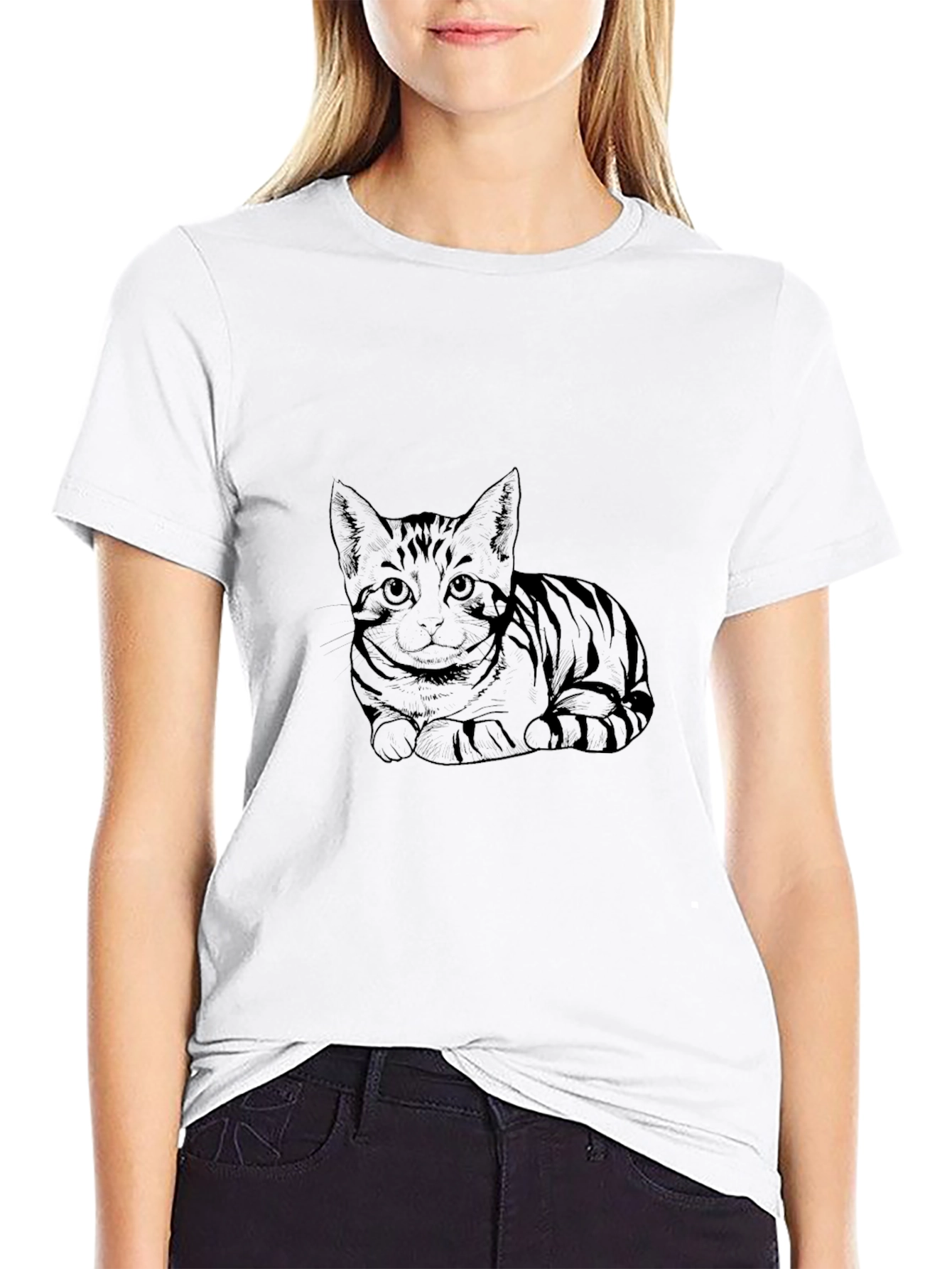 Mens Black Cat Graphic Tee