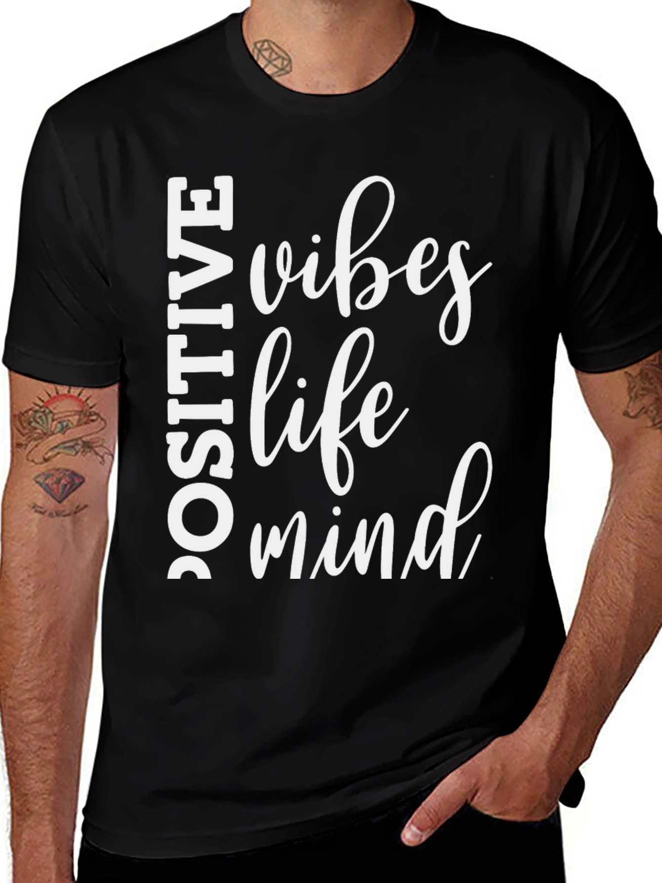 Positive Vibes Graphic Tee - Black