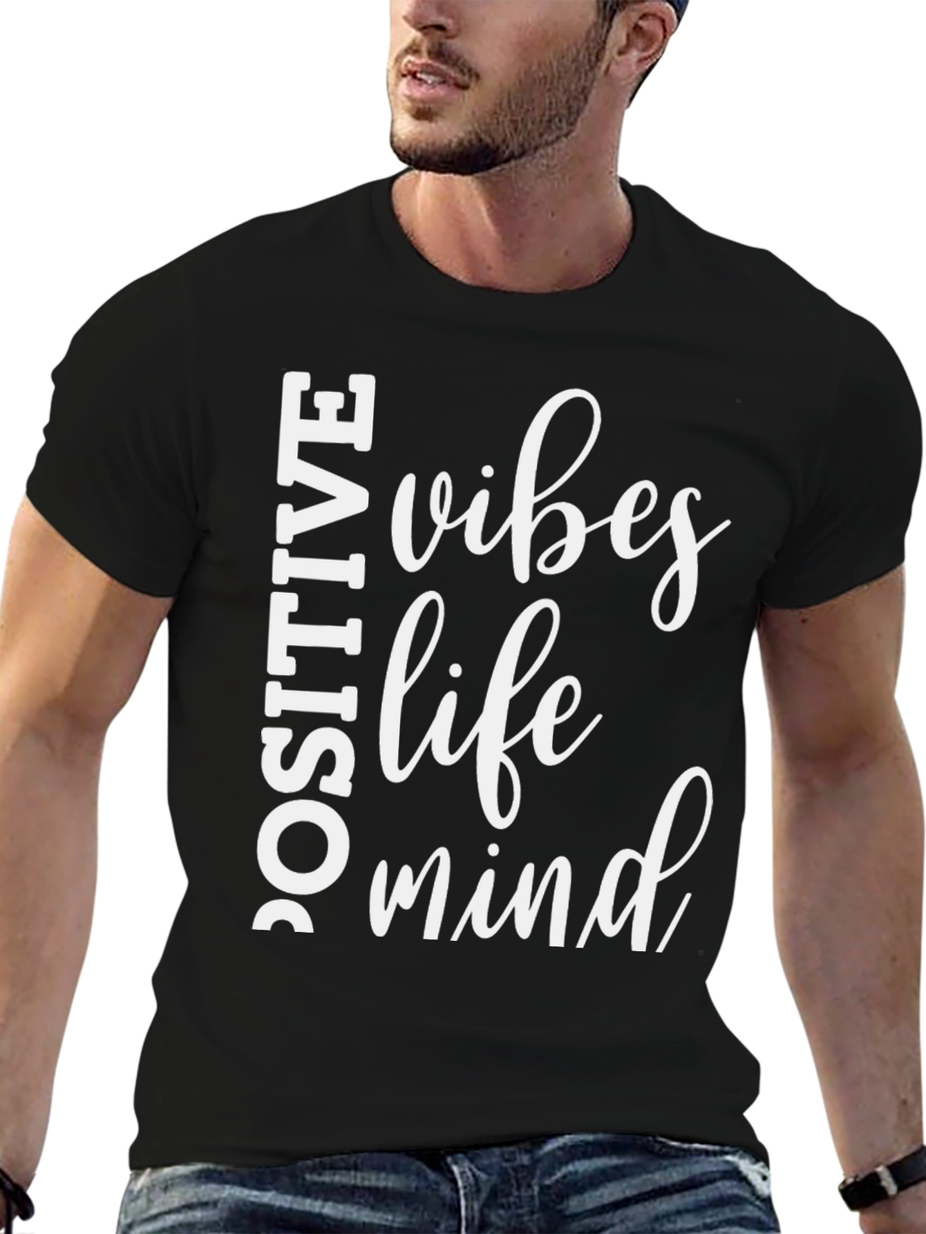 Positive Vibes Graphic Tee - Black