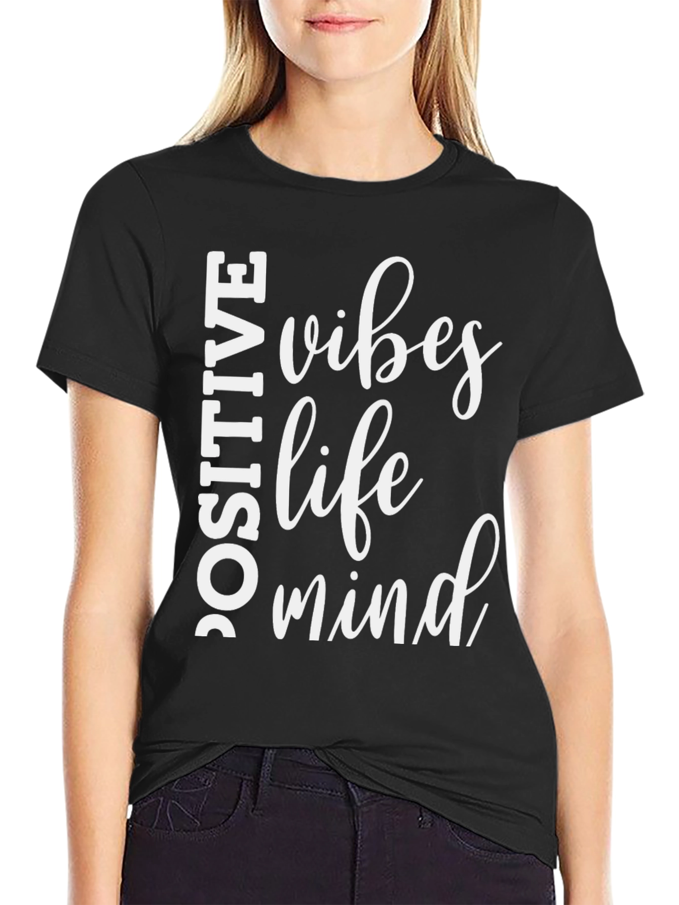 Positive Vibes Graphic Tee - Black