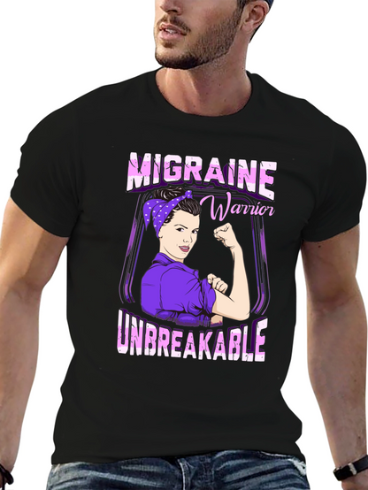 Migraine Warrior Unbreakable Graphic T-Shirt