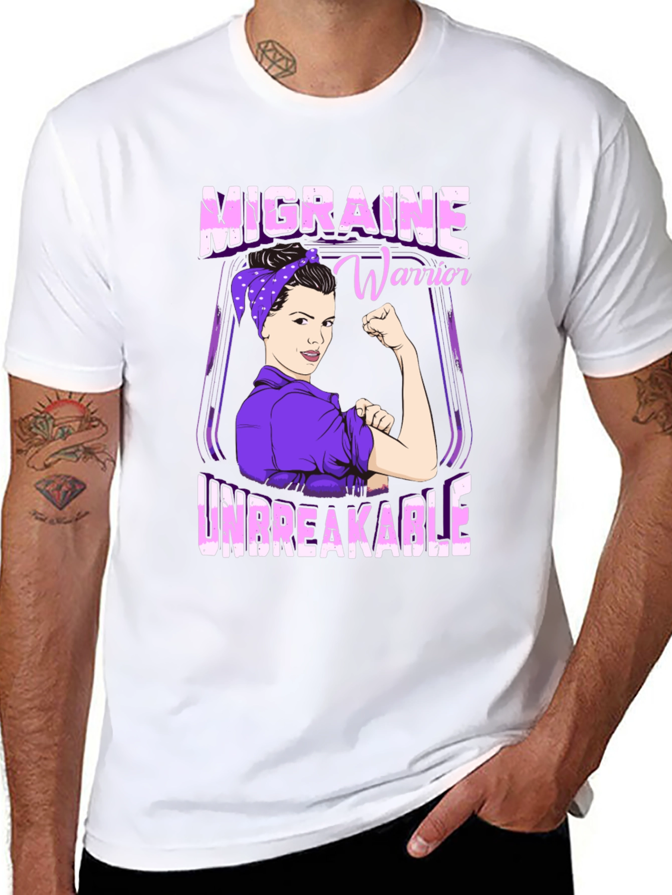 Migraine Warrior Unbreakable Graphic T-Shirt