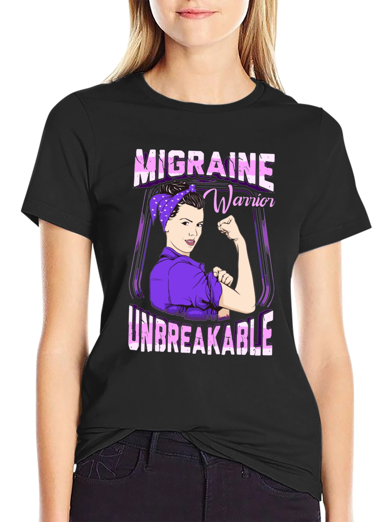 Migraine Warrior Unbreakable Graphic T-Shirt