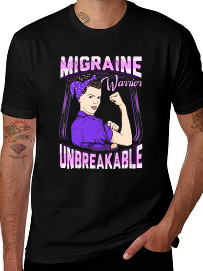 Migraine Warrior Unbreakable Graphic T-Shirt