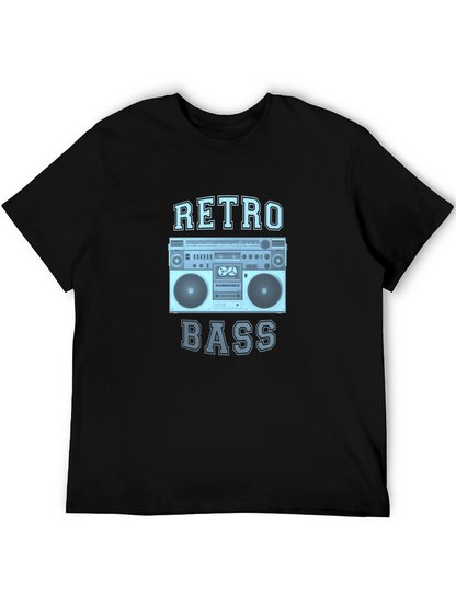 Retro Bass Boombox Graphic Tee - Classic Style