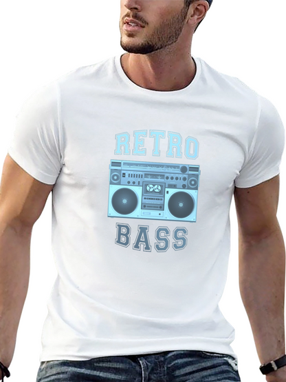 Retro Bass Boombox Graphic Tee - Classic Style