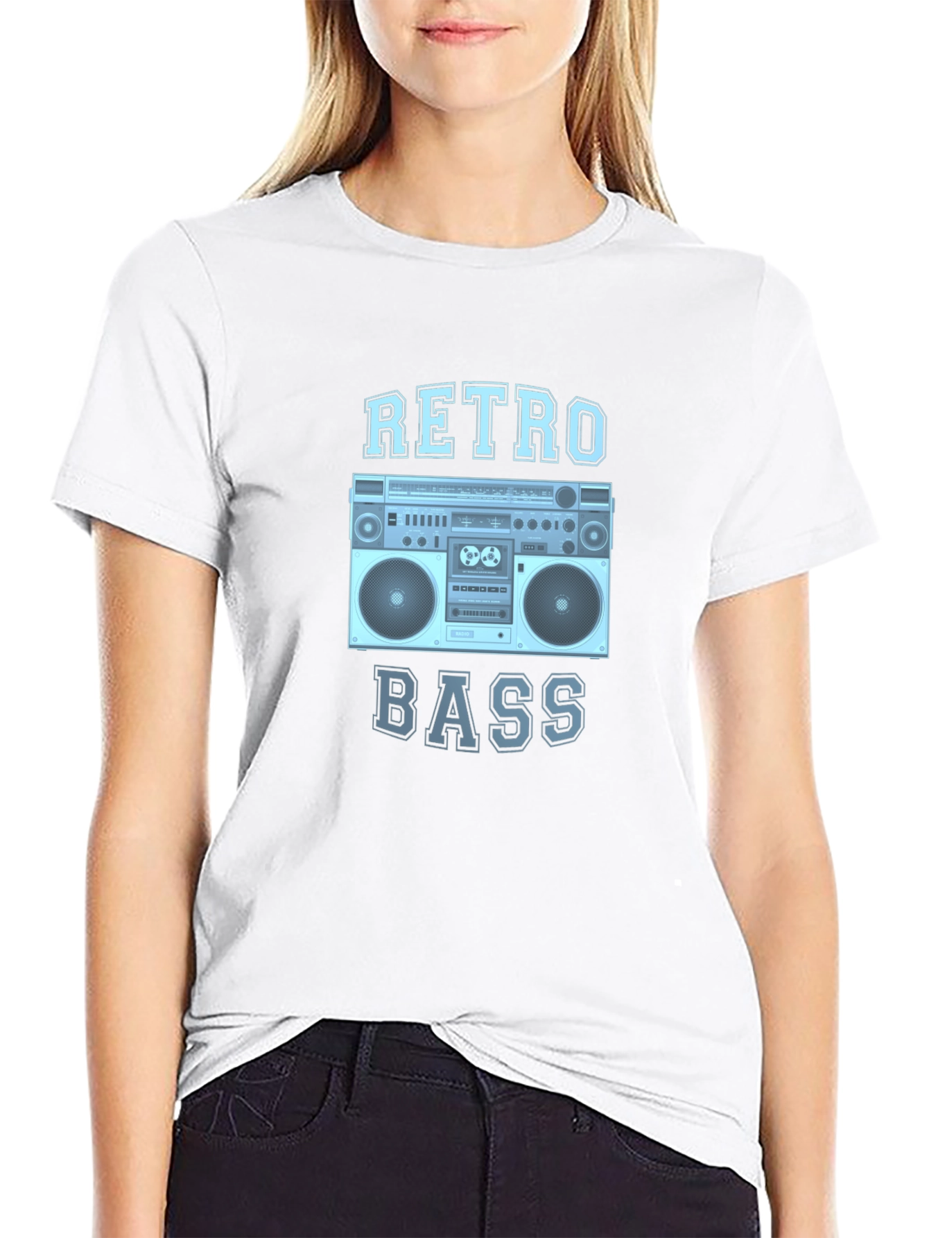 Retro Bass Boombox Graphic Tee - Classic Style