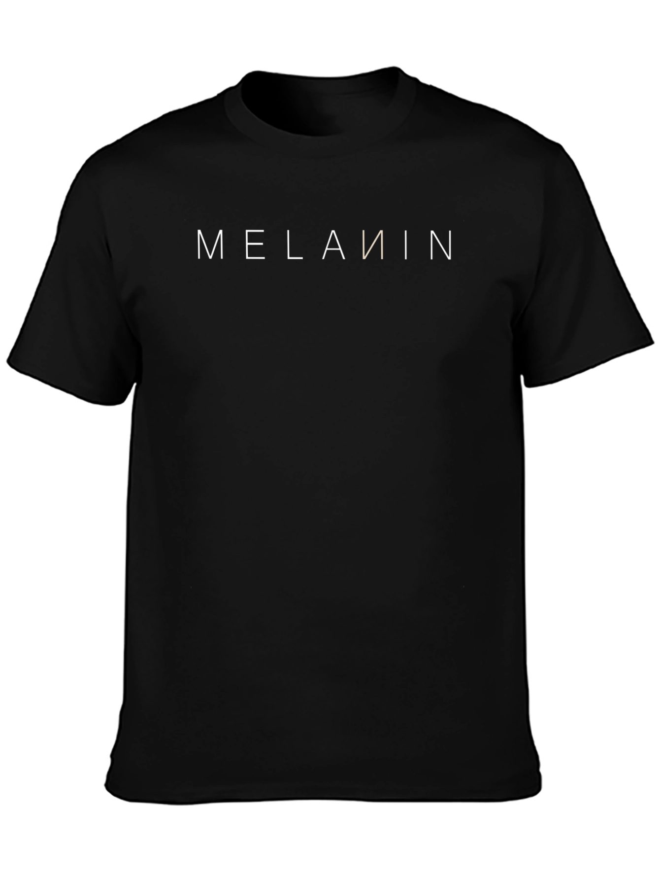 Melanin Graphic Tee - Black Crew Neck Casual T-Shirt