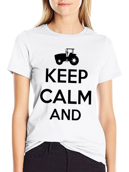 Keep Calm and Farm On Black T-Shirt