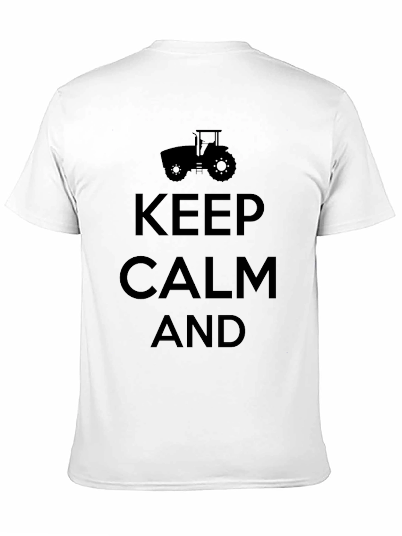 Keep Calm and Farm On Black T-Shirt