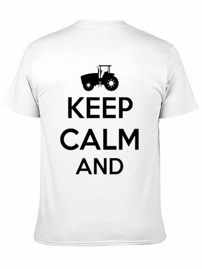 Keep Calm and Farm On Black T-Shirt