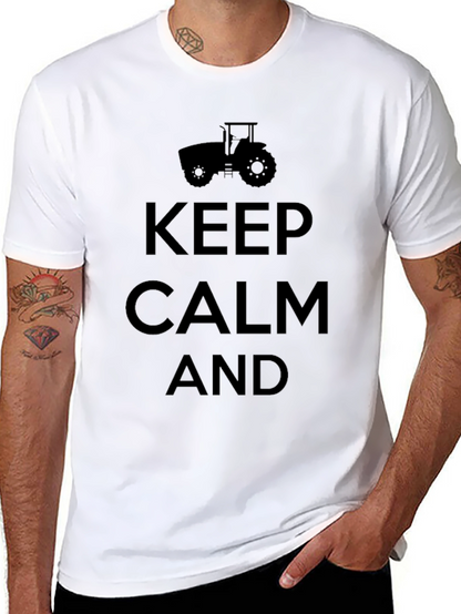 Keep Calm and Farm On Black T-Shirt