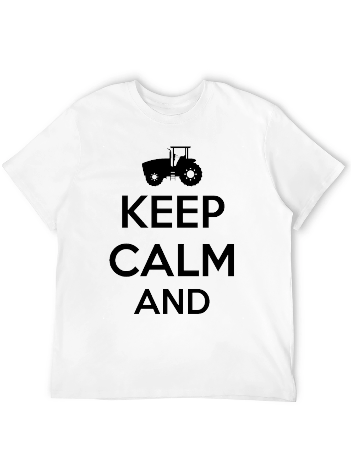 Keep Calm and Farm On Black T-Shirt