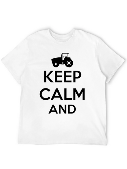 Keep Calm and Farm On Black T-Shirt