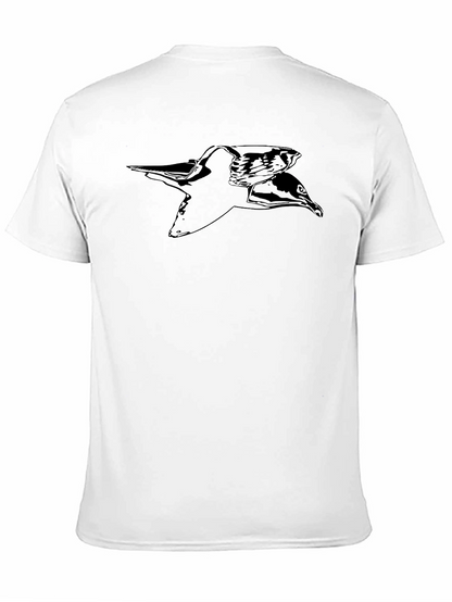 Stylish Black Bird Graphic Tee - Mens