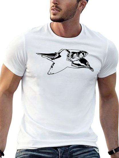 Stylish Black Bird Graphic Tee - Mens