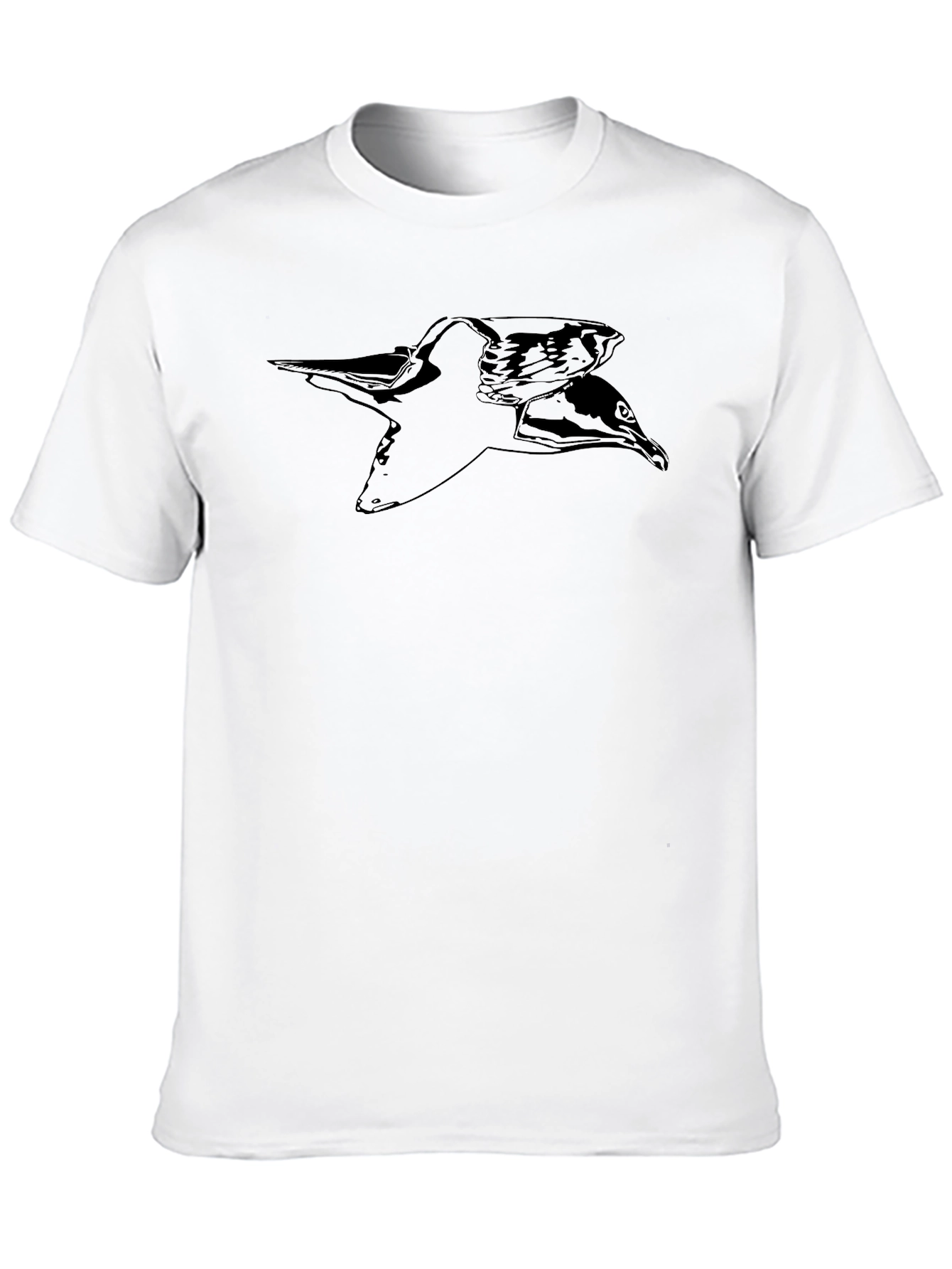 Stylish Black Bird Graphic Tee - Mens