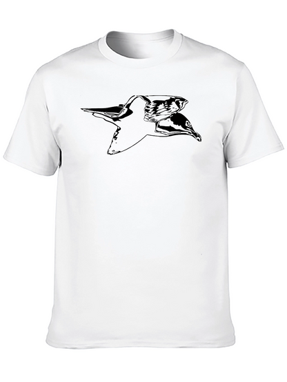 Stylish Black Bird Graphic Tee - Mens
