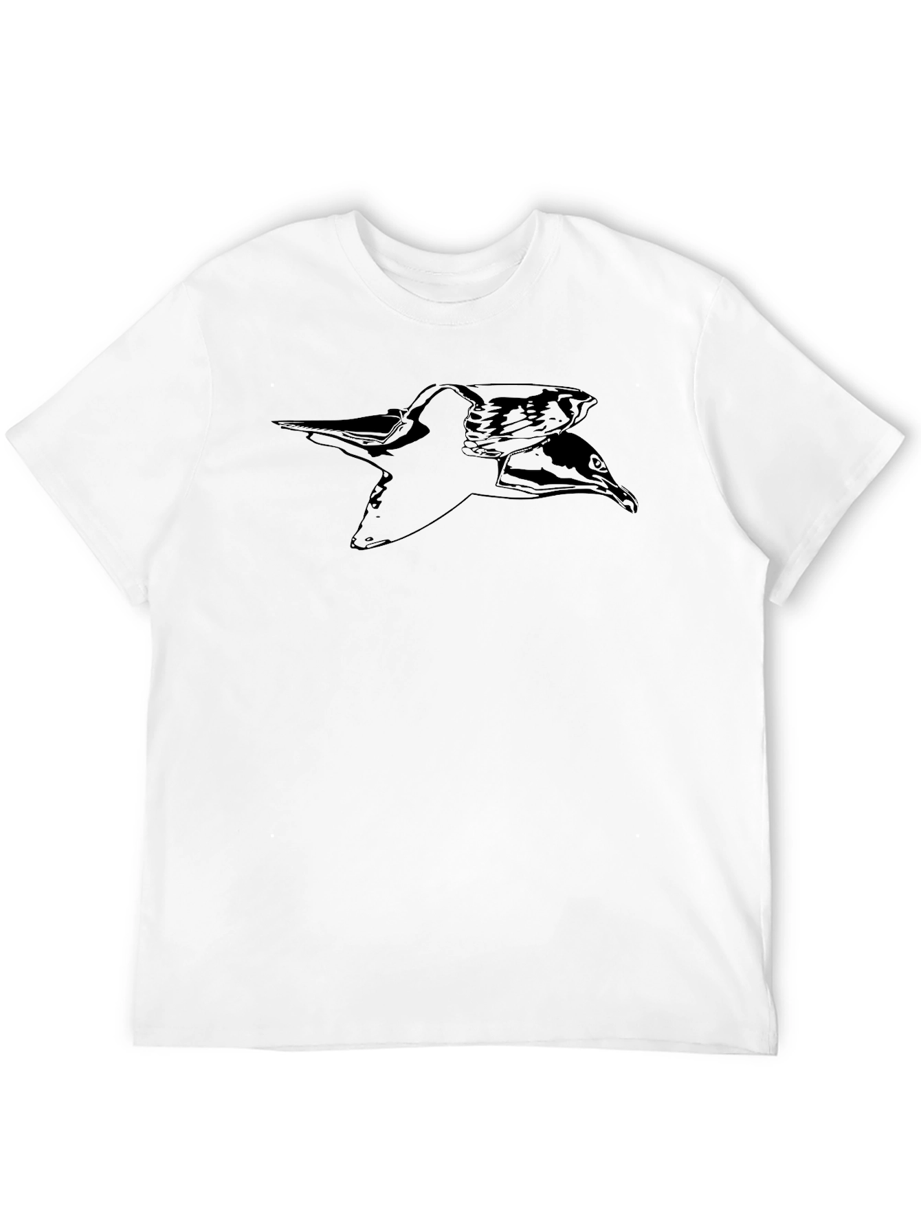Stylish Black Bird Graphic Tee - Mens