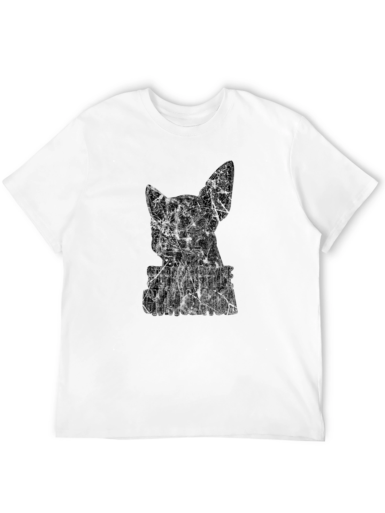 Street Style Chihuahua Graphic Tee - Black