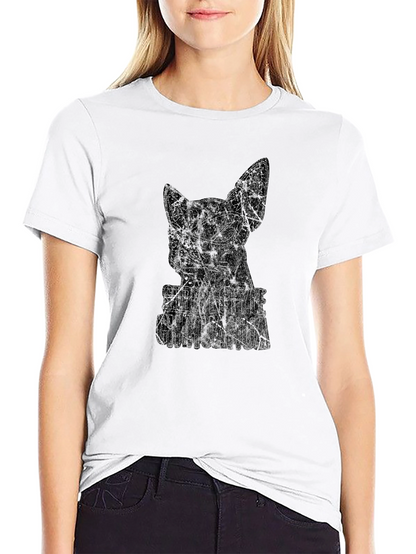 Street Style Chihuahua Graphic Tee - Black