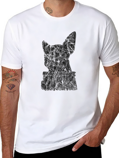 Street Style Chihuahua Graphic Tee - Black