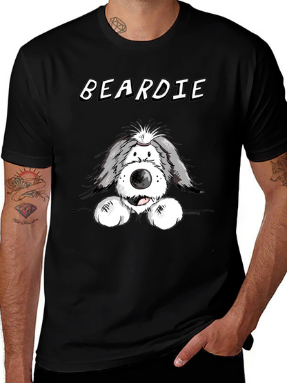 Beardie Dog T-Shirt - Black
