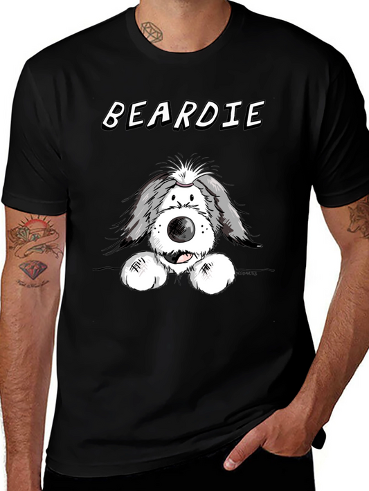Beardie Dog T-Shirt - Black