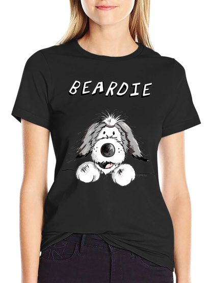 Beardie Dog T-Shirt - Black