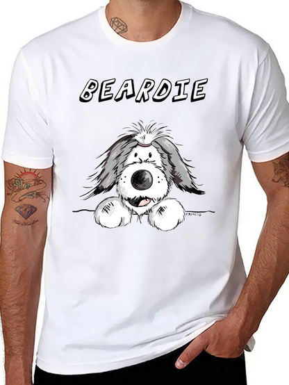 Beardie Dog T-Shirt - Black
